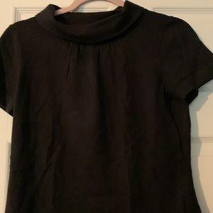 Banana Republic silk/cotton blend short-sleeve top with roll collar, Small & XS